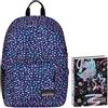 Seven Zaino Monoscomparto Seven IschoolPack, Viola e Rosa, Con Power Banck integrato e Usb Plug, Scuola e Viaggio + Seven Diario 12 Mesi, Nero, Ragazza