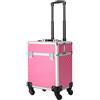 Donened Valigetta cosmetica trolley, 34 x 24 x 41 cm, da viaggio, per truccatori, parrucchieri, estetisti, ecc, color pesca, 34*24*41cm/13.39*9.45*16.14in, moderno