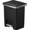 EKO HANA | Pattumiera da bagno e cucina nera da 15 litri con pedale e chiusura ammortizzata | Pattumiera compatta e moderna per bagno o cucina