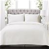 Lush Decor Ava Quilt Diamond Pattern Solid 3 pezzi Oversize Bedding Blanket Set - Full/Queen - Bianco