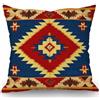 SSOIU Federa per cuscino vintage Southwest in cotone e lino, quadrata, decorazione per la casa, blu e rosso