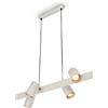 BRILONER - Lampadario a sospensione con spot, orientabile, attacco 4x GU10, lampadario soggiorno, lampadario cucina, lampadario camera da letto, 80x24,9x120 cm, grigio chiaro-caffè