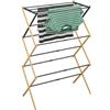 Relaxdays Stendibiancheria Verticale, Stendino Pieghevole a Torre, 11 Aste, 5 Piani, 105,5x43-75x37,5 cm, Ferro e bambù, Plastica