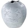 GILDE Vaso in ceramica Barcelos - Vaso decorativo a tulipano, impermeabile, altezza 29 cm, diametro 29 cm, colore: bianco grigio - decorazione soggiorno - produzione europea