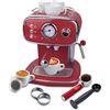 Wintem - Macchina Caffè Rossa 1100 W per Espresso e Cappuccino con Lancia Vapore, Compatibile con Cialde e Caffè Macinato, Serbatoio Rimovibile 1,2 L, Pressione 15 Bar