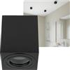 Sweet Led - Faretto da incasso IP44, plafoniera, faretto a soffitto, in alluminio, per ambienti umidi, 95 mm, 230 V, GU10, rettangolare, colore nero