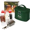 RoseFlower 6 pcs Portatile Bottiglia di Porta Condimento, Porta Sale Olio da Viaggioper Esterni Vaso di Spezie Condimento Trasparente e Bottiglia di aceto Contenitore per Picnic BBQ#Verde Scuro