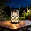 XVZ Lanterna solare per esterni - decorazione giardino resistente intemperie, lampadina LED grande, metallo, balcone, prato, terrazza (oro)