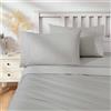 Maple Threads Lenzuolo con angoli in microfibra, super morbido, 100% poliestere, per letto singolo, matrimoniale, king size, facile da pulire (colore grigio, matrimoniale) (coppia di federe vendute