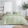 Dreamzie Set Copripiumino Matrimoniale Cotone Satino - Verde - Copripiumino 200x200 e 2x Federe 80x80 cm - Certificato Oeko-Tex - 3 Pezzi