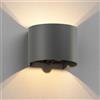ledscom.de Lampada da parete RUNEL per esterni, IP65, up/downlight, rilevatore di movimento, antracite opaco, rotonda, 1x G9 max. 10W