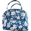 Cath Kidston Borsa a mano in cotone testurizzato blu navy e bianco con motivo floreale