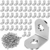 YFLeomry 50 connettori angolari in acciaio inox, 20 x 20 mm, angolo in metallo a 90 gradi, in acciaio inox per costruzione di mobili e scaffali, connettori per legno fai da te