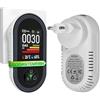MOES Rilevatore Monossido di Carbonio e Gas con Presa di Corrente - Rilevatore CO 4 in 1 con Sensore Temperatura & Umidità - Allarme Sonoro per GPL, Propano, Metano, Etano & CO - Per Casa e Camper