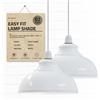DC VOLTAGE Plafoniera industriale retrò vintage stile E27 a forma di cupola sinuosa 29 cm paralumi facili da montare solo per lampada a sospensione per cucina soggiorno (Bianco)
