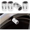 CGEAMDY 4 Pezzi Tappi Antipolvere Valvole Pneumatici, Tappi Valvola Pneumatici Auto Tappi Antipolvere, Tappis Valvole Pneumatici Auto Universal, Copripolvere Guarnizione Valvole Auto Moto(Argento)