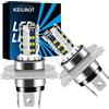 Keiurot Lampadina LED H4 per fari moto HS1 HB2 9003, lampadine per fari moto con fascio alto e basso Hi/Lo, 30 SMD 2016 LED chip bianchi, confezione da 2