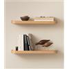 Kazai.® Mensole da Muro Set 'Toke' | 2 Mensola da Parete in Impiallacciato di Legno Vero | Scaffale in Legno Design per Decorazione e Organizzazione Bagno, Soggiorno, Cucina, Camera | Quercia