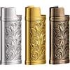 BYNYXI 3 custodie vintage per accendini mini BIC, portatili, in metallo, stile retrò, con catena, per accendini riutilizzabili, per accendini