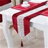 LCHULLE Runner da Tavolo/Tovaglia con Pietre preziose 210 * 33cm Glitter Runner da Tavolo tovaglie Nastro da Tavolo per Festa Matrimonio Banchetto Decorazione per Tavolo Rosso