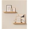 Kazai.® Mensole da Muro Set 'Toke' | 2 Mensola da Parete in Impiallacciato di Legno Vero | Scaffale in Legno Design per Decorazione e Organizzazione Bagno, Soggiorno, Cucina, Camera | Quercia