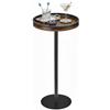 ZEXVIDA Tavolino rotondo per bevande, piccolo tavolino rotondo per spazi ristretti, tavolo Martini per soggiorno, camera da letto, bagno, balcone (marrone rustico)