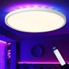 queffigle RGB LED Plafoniera 30cm 3200LM Dimmerabile 3000-6500K con telecomando, lampada a basso profilo, luce ambientale con timer e memoria per camera da letto e soggiorno