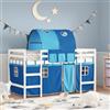 vidaXL Letto a Soppalco con Tunnel Bambini Blu 90x190cm Massello Pino