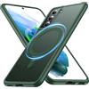 FNDMIL [NO.1 Magnetica Cover per Samsung Galaxy S21 con Mag-Safe [Traslucido Opaco] [Anti-Impronta] [Militare Antiurto] Custodia Rigida con Morbida in Silicone per Samsung S21 Case 6.2'',Verde