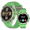 DigiKuber Smartwatch Uomo Donna, AMOLED Orologio Intelligente Impermeabile con Risposta/Effettuazione Chiamate, Monitoraggio Frequenza Cardiaca SpO2 del Sonno per Android iOS (Verde, 1.43 TPU)