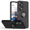 XINYEXIN Cover per Honor 70 (6.67), Traslucida Custodia Antiurto Antigraffio con Supporto Anello a 360°, PC + TPU Bumper Case - Nero