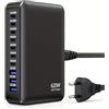 Kitbox Caricatore USB C Multiplo da 620 W Stazione di Ricarica a 10 porte con 3 Carica porte PD PPS da 100 W, Adattatore Tipo C con multipla Rapida uscita da 65 W per MacBook Pro/Air/iPad/iPhone/Samsung ecc