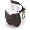 CONTACT'S FAMILY Custodia per AirPods 1a/2a Generazione, Custodia in Pelle per Airpods, Custodia in pelle per Airpod Pro compatibile con AirPod Pro con gancio per chiavi(caffè)