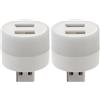 TENDYCOCO 2 Pz Estensore Usb Illuminazione Dell'ambiente Hub Usb a 2 Porte Hub Per Laptop Luce Adattatore Luce Di Illuminazione Mozzo Porta Dock Per Auto Pp Multifunzione Bianca