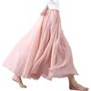 Giltpeak Maxi gonna in lino, gonna lunga estiva da donna, gonna lunga in cotone con elastico in vita, Gonna Lino Rosa Chiaro, S
