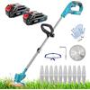 ANUPTTA Tagliaerba a batteria, ricambio per Makita 18 V DUR181Z, compatibile con batteria Makita BL1830B, con batteria da 2 x 3000 mAh e caricabatterie, manico telescopico regolabile, per giardini, prati e