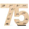 CONTRAXT Regali 75 anni compleanno donna uomo. Regalo biglietto auguri compleanno signora 75 anni uomo idee regalo mamma decorazioni segnaposto festone scritta buon regalo (75)