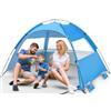 Omdekor Tenda da spiaggia Pop-up, Parasole da Spiaggia Automatica per 3-4 Persone con Protezione Solare, Tenda Parasole Portatile Leggera e Facile da Trasportare per Vacanza in Spiaggia Campeggio Viaggi