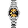 RORIOS Orologio da Polso Coppia Meccanico Orologi Uomo Donna Orologio Automatico Acciaio Inossidabile Orologio Luminosi Scheletrato Orologio Lavoro Elegante Bianco Nero
