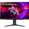 LG 27GR75Q UltraGear Gaming Monitor 27 QHD IPS HDR 10, 2560x1440, 1ms, G-Sync Compatible, AMD FreeSync Premium 165Hz, HDMI 2.0 (HDCP 2.2), Display Port 1.4, AUX, Flicker Safe, Nero