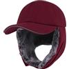 PivotWing Cappello Invernale con Paraorecchie, Invernale Lana Berretto da Baseball con Paraorecchie Uomo Donna Cappello da Trapper in Pelliccia Sintetica Cappello Invernale Borgogna