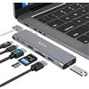 MOKiN Adattatore USB C, adattatore multiporta USB MacBook 7 in 2, dongle Mac con HDMI 4K, USB 3.0, TF/SD, Thunderbolt 3 e PD 100W, hub USB-C per MacBook Air/Pro M1/M2/M3