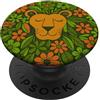 Celestial Bloom Co Wild Zodiac Art Leone Floreale Zodiaco Natura Selvaggia Giungla Bloom Spirit PopSockets PopGrip Adesivo