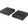 Digitus HDMI Fiber KVM IP Set estensore - UHD 4k 60Hz - HDMI 2.0 - Portata MM 300 m e SM 40 km - Trasmettitore e ricevitore - Fino a 253 ricevitori - 2x USB per mouse, tastiera - Punto a punto - Nero