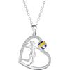 Hifeeled Collana Donna Argento Sterling 925 Ciondolo con Zirconia Cubica,Gioielli Regali per Donna -Anallergica |45cm+5|