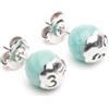 Tamashii orecchini Sphere con pietra amazzonite di 8 mm e OM in argento 925.EHST8-131