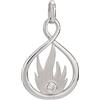 NKlaus elemento energetico fuoco 20mm ciondolo argento 925 parzialmente opaco fiamma zirconi bianchi 9726