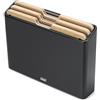 Joseph Joseph Folio Set di 3 Taglieri da Cucina in legno di Bambù, Antiscivolo, con Custodia in Acciaio Inox, Nero