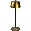 Konstsmide Lampada da tavolo a LED Éze, colore oro opaco, per interni ed esterni, senza fili, 11 x 32 x 11 cm, 7840-801