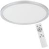 Eglo Campaspero - Plafoniera LED, dimmerabile con telecomando, rotonda, in plastica nei colori bianco e grigio, lampada per parete e soffitto, colore luce bianco caldo, bianco freddo, Ø 30 cm